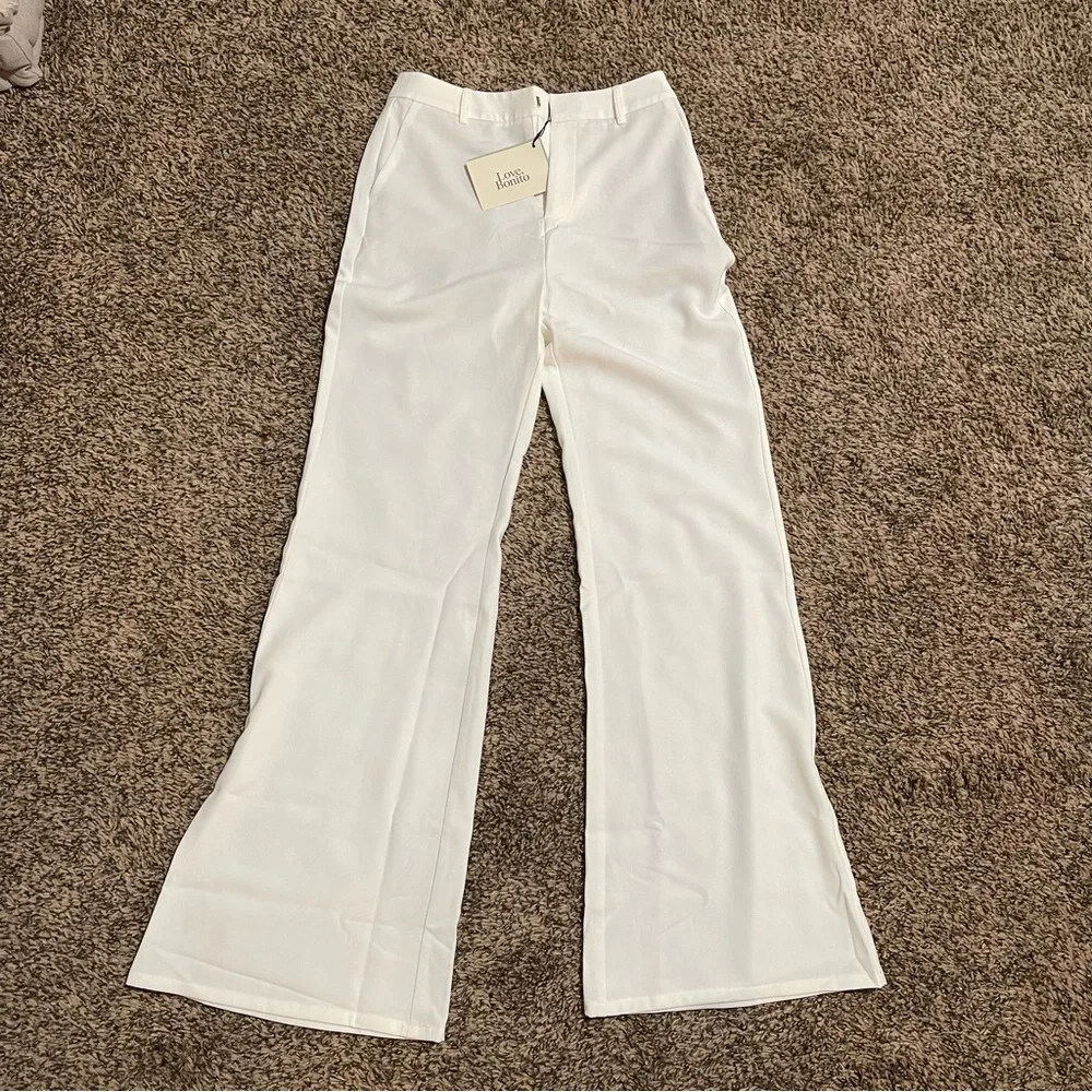 Love Bonito Pvara Regular Flare Pants (2022 Version) white Size S - Picture 6 of 8